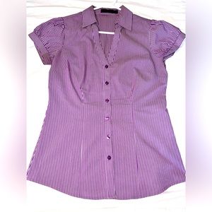 The limited essential button up shirt, size small with cap sleeves